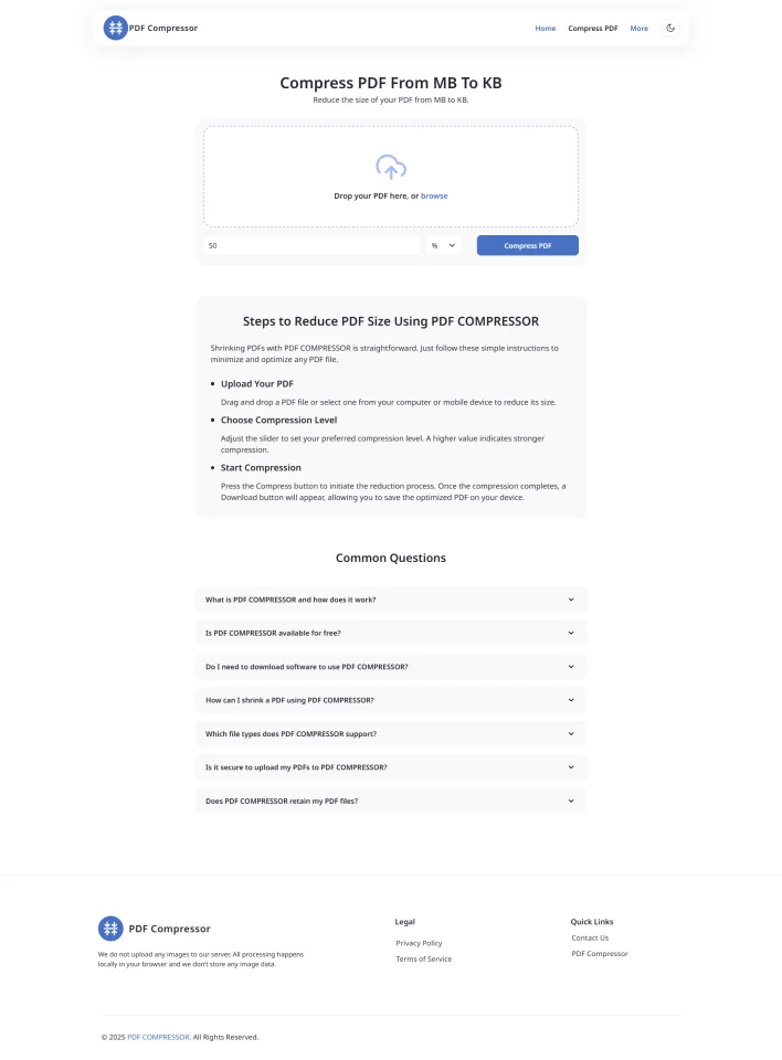 PDF Compressor Tool Website — screenshot 4