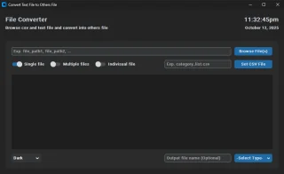 Modern CTk Text to CSV/JSON Converter with Dark Mode