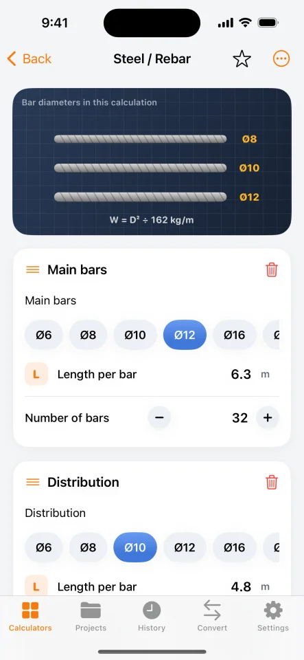 BuildCalc Construction & Material Cost Calculator (iOS SwiftUI) — screenshot 4