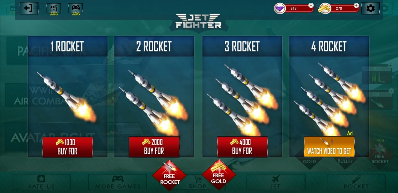 Air Jet Fighter -Unity 3D Action Game Source Code — screenshot 4