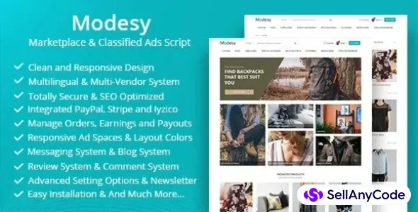 Modesy - Marketplace & Classified Ads Script