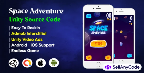 Space Adventure Unity Source Code (AdMob+Unity Ads)