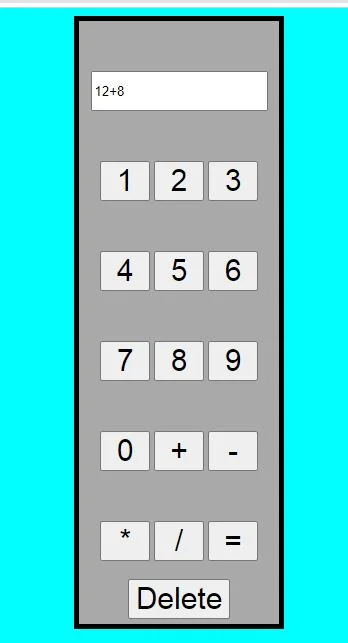 Simple Calculator Using HTML, CSS and JavaScript — screenshot 1