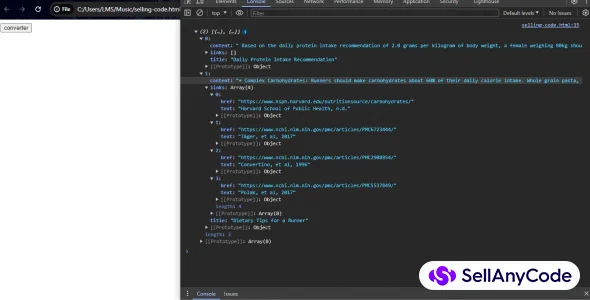 HTML to JSON Converter (Parser)