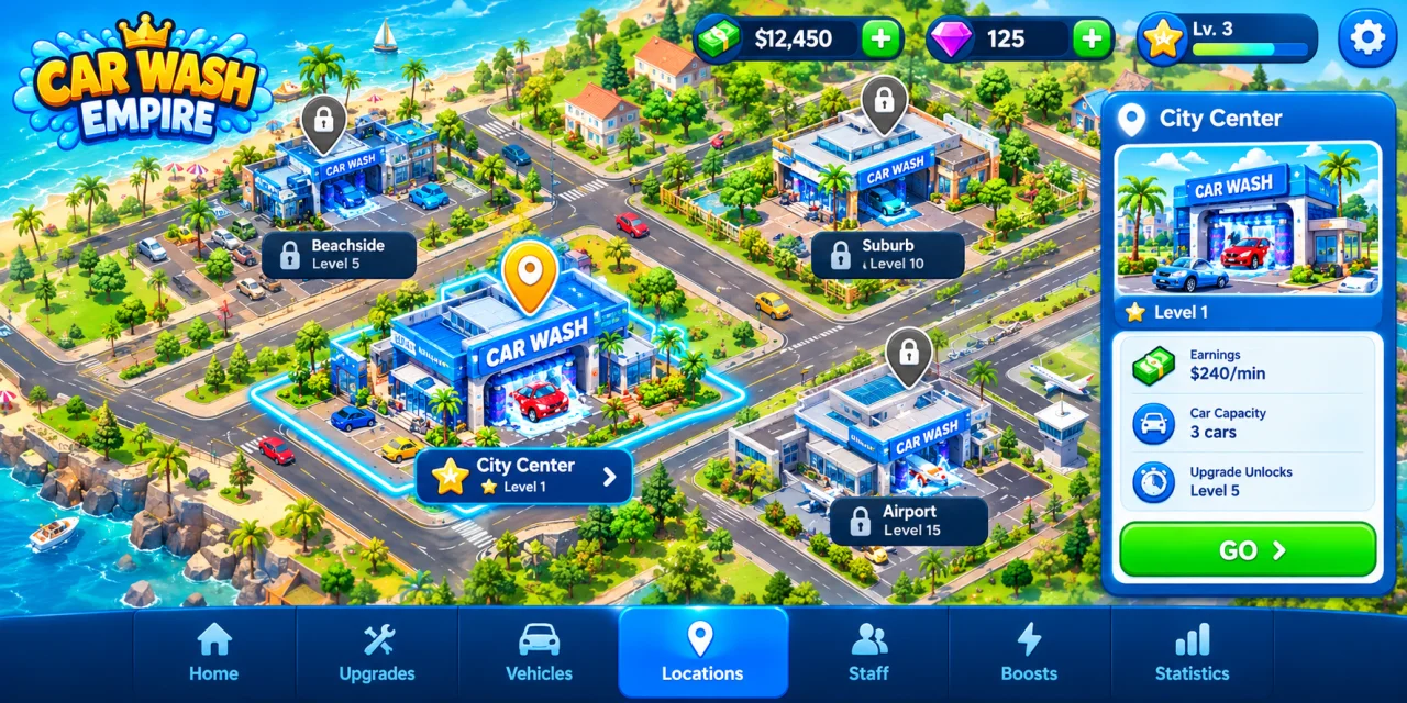 Car Wash Empire Flutter Idle Car Wash Tycoon Game — screenshot 1