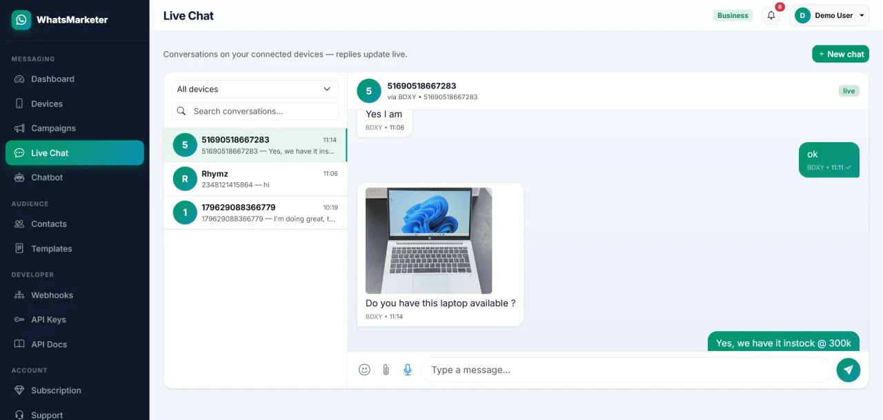 WhatsMarketer - Laravel WhatsApp marketing SaaS — screenshot 4