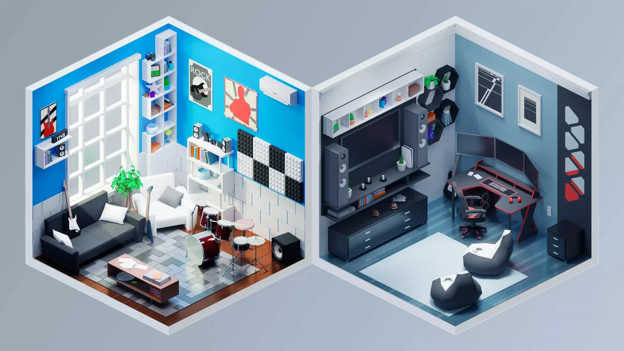 Interior - Low Poly 3D Models Pack — screenshot 4