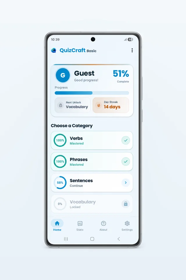 QuizCraft Basic - Android Quiz App Source Code — screenshot 1