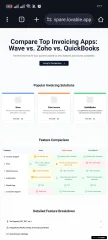 Modern Invoicing App Comparison Landing Page