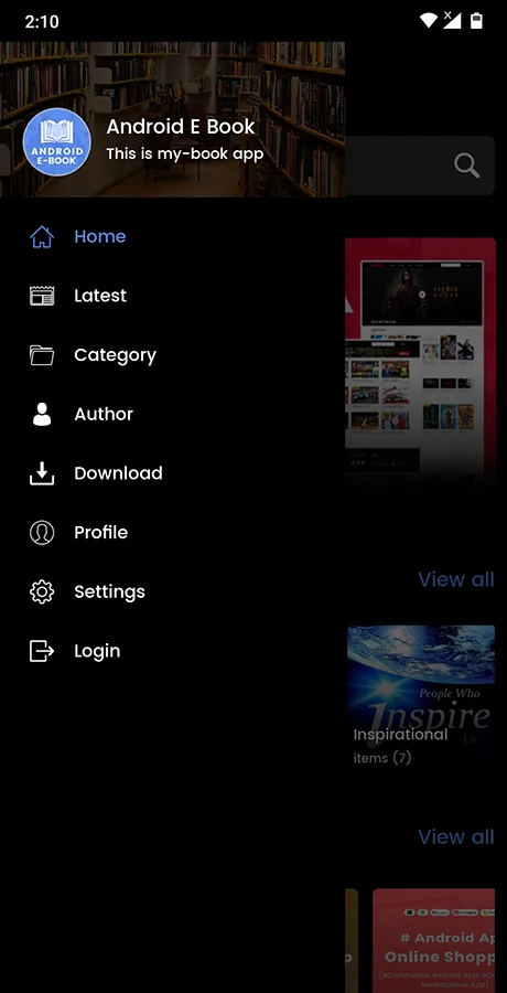 Android EBook App (Books App, PDF, ePub, Online Book Reading, Download Books) — screenshot 7