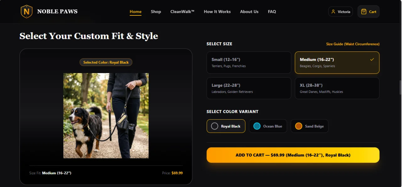 NOBLE PAWS CleanWalk Luxury Pet Care Platform — screenshot 4