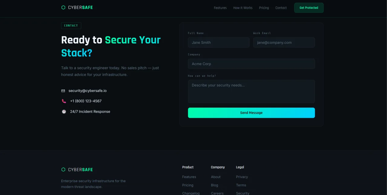 CyberSafe - Dark Cybersecurity & VPN HTML Template — screenshot 5