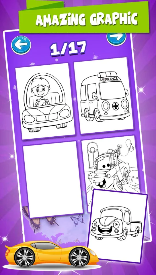 Glitter Coloring Pages for Cars — screenshot 3