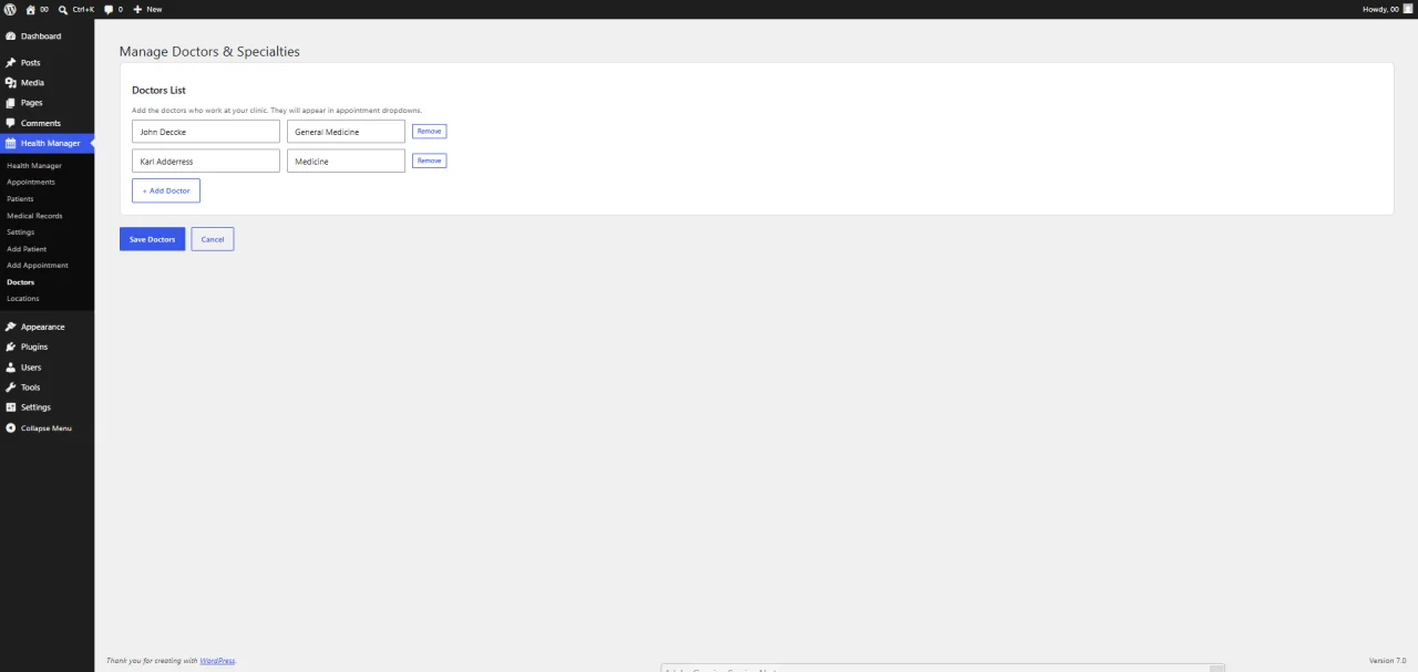 Health Manager. Clinic Booking — screenshot 2