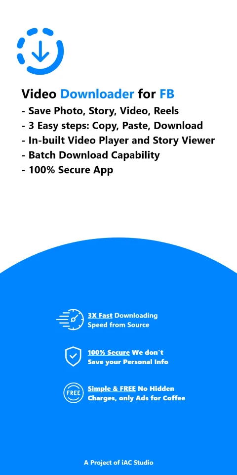 Video Downloader for Facebook - Android Studio, AdMob, Android 16 — screenshot 1