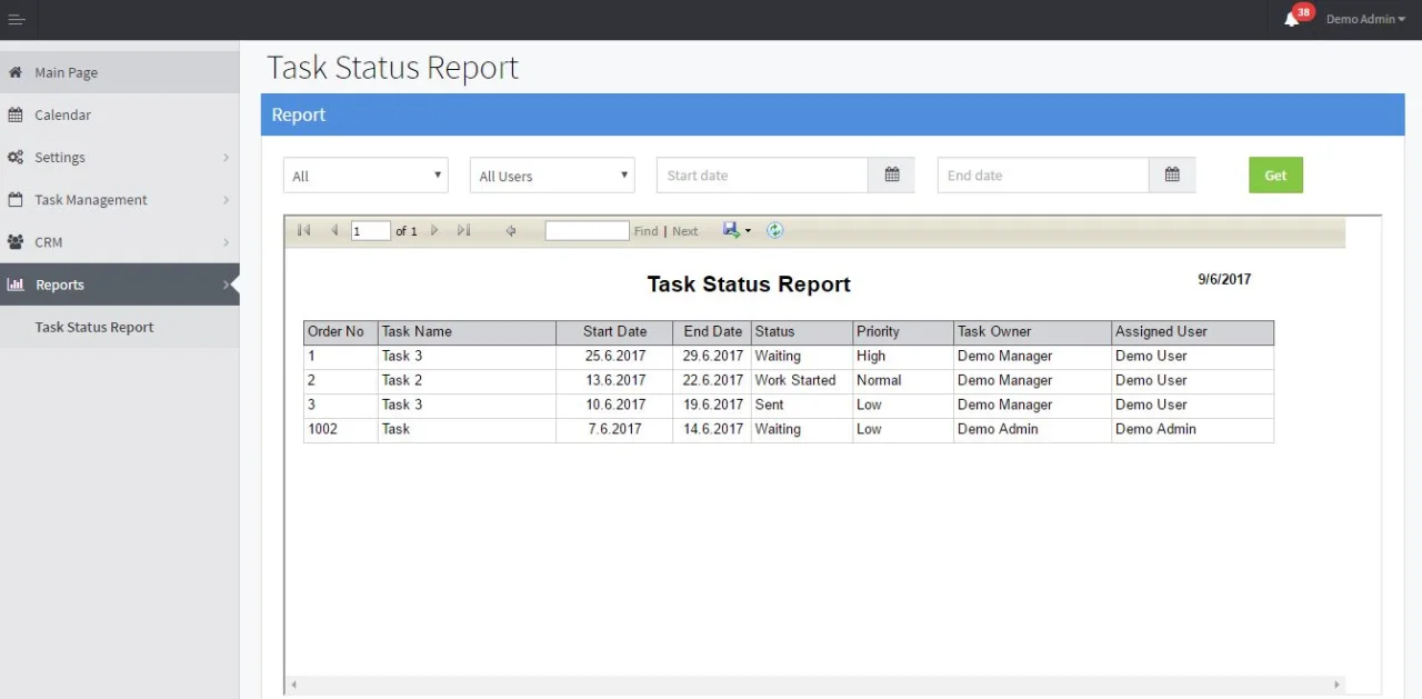 Task Management ASP.NET MVC Source Code - Framework — screenshot 6