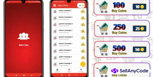 Sub4sub App Aia File Kodular UI Design App 2022