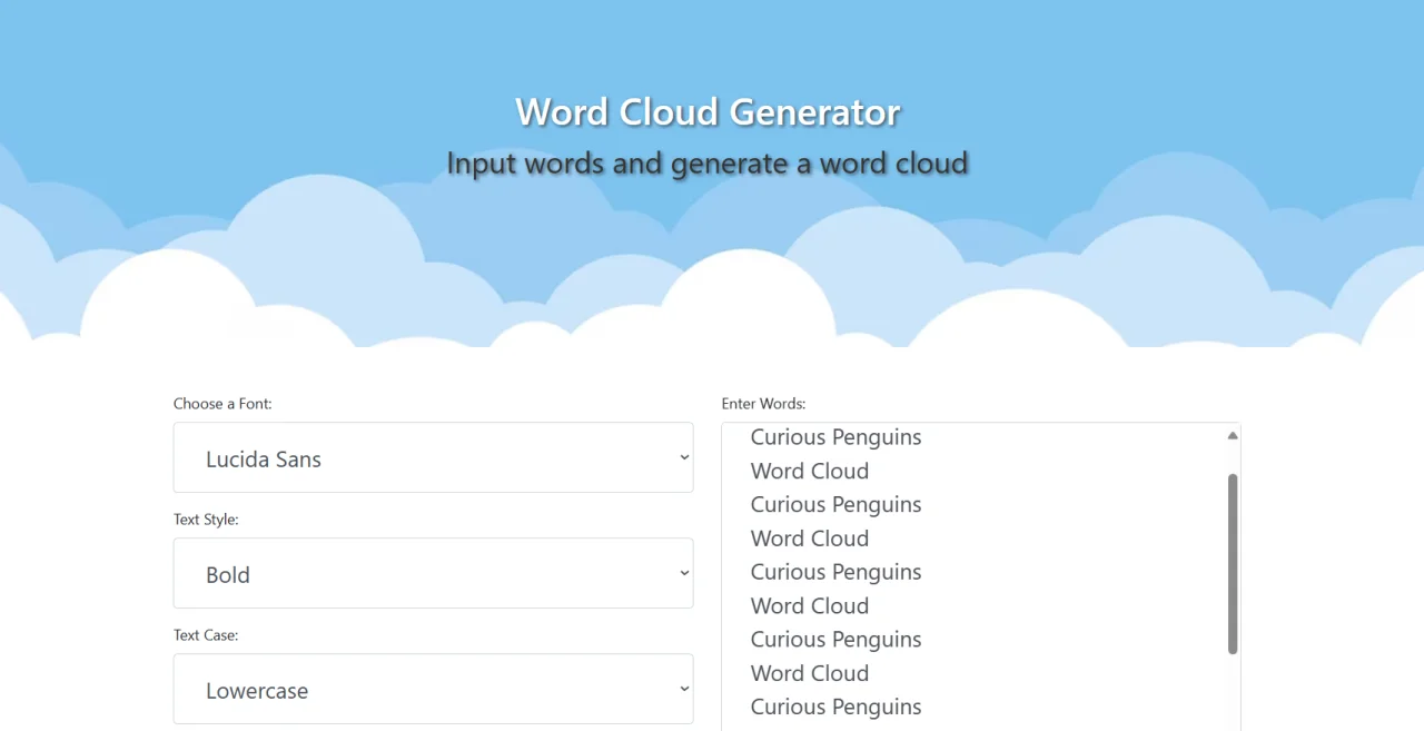 Word Cloud Generator — screenshot 1