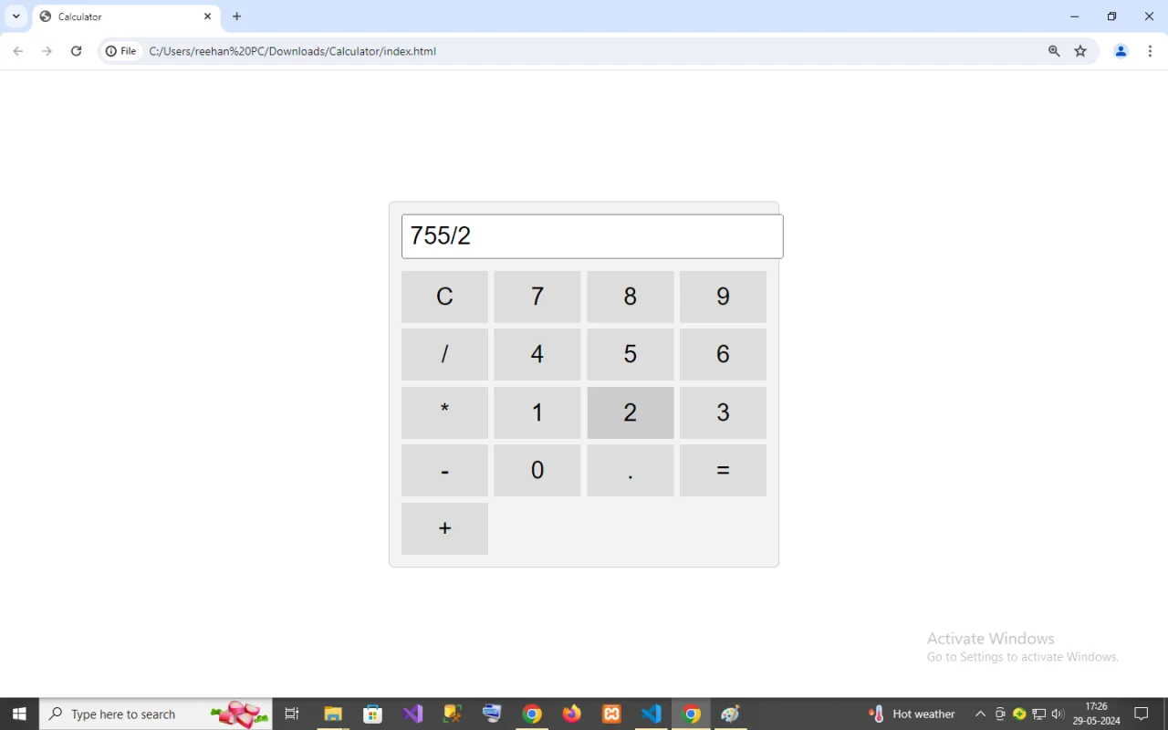 Calculator in HTML & CSS — screenshot 5