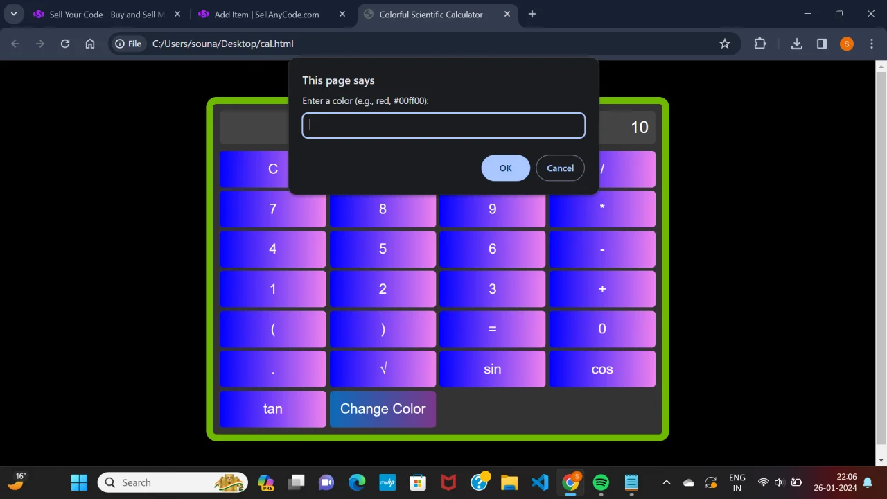 Colourful GUI Scientific Calculator — screenshot 4