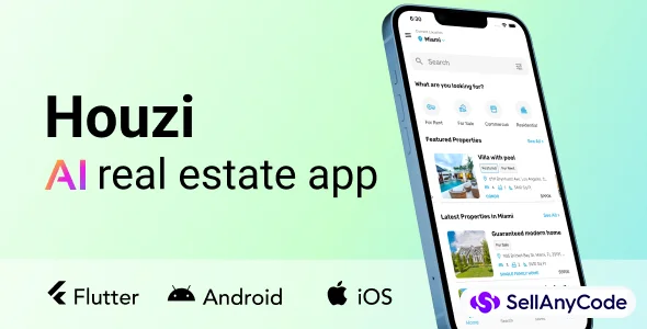 Houzi AI Real Estate Flutter App for Houzez with AI Search, CRM and Property Listings