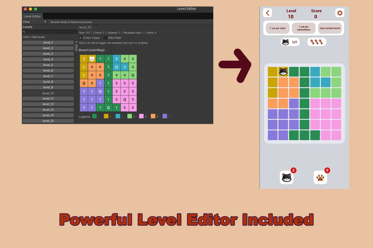 Catdoku - 1500 Levels and Level Editor Unity — screenshot 2