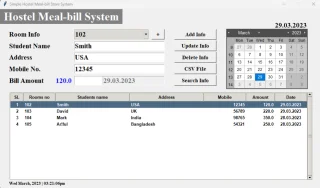 Smart Hostel Meal-Bill Management System in Python