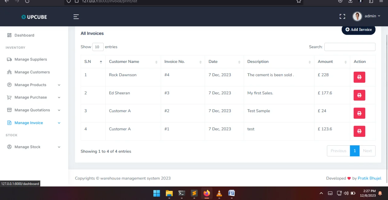 Ware House Management System — screenshot 1