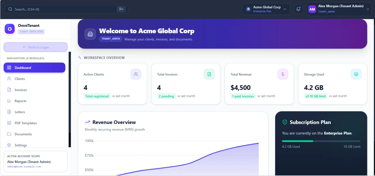 OmniTenant Enterprise Multi-Tenant SaaS Platform — screenshot 6