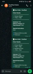 FoodFast WhatsApp Food Ordering System with Admin Panel (PWA)