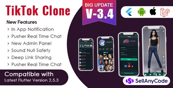 Flutter - TikTok Clone | Triller Clone & Short Video Streaming Mobile App for Android & iOS
