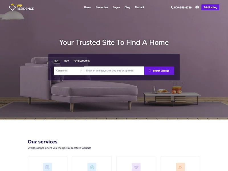 Residence Real Estate WordPress Theme — screenshot 4