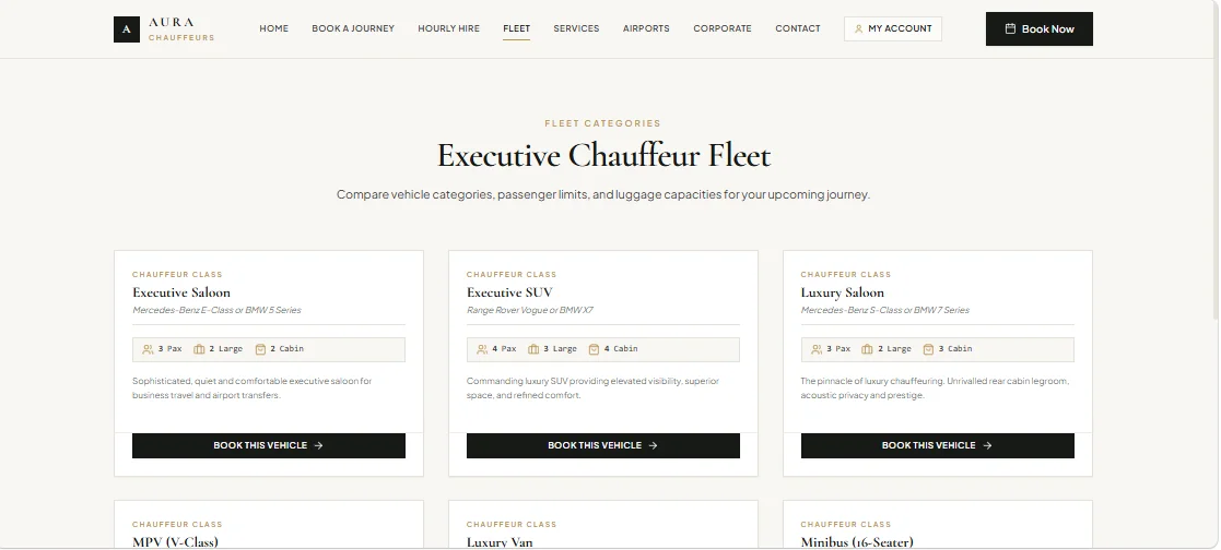 Aura Chauffeurs Executive Chauffeur & Fleet Operations Platform — screenshot 4