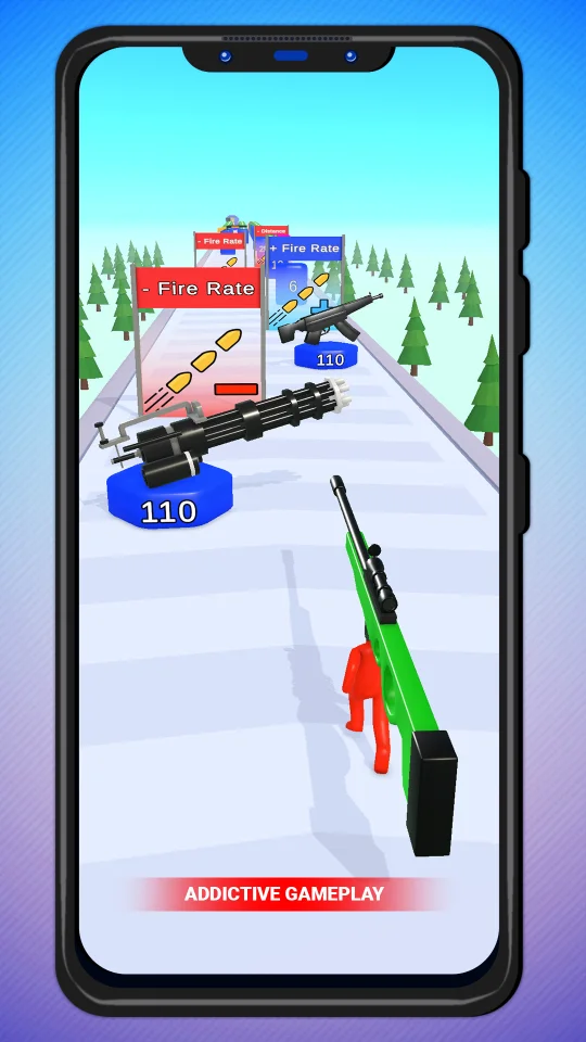 Crazy Gun Head Stick Runner 3D - New Top Trending Unity Template Game — screenshot 4