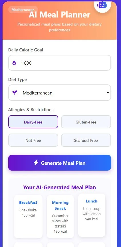 Smart Meal Planner — screenshot 3