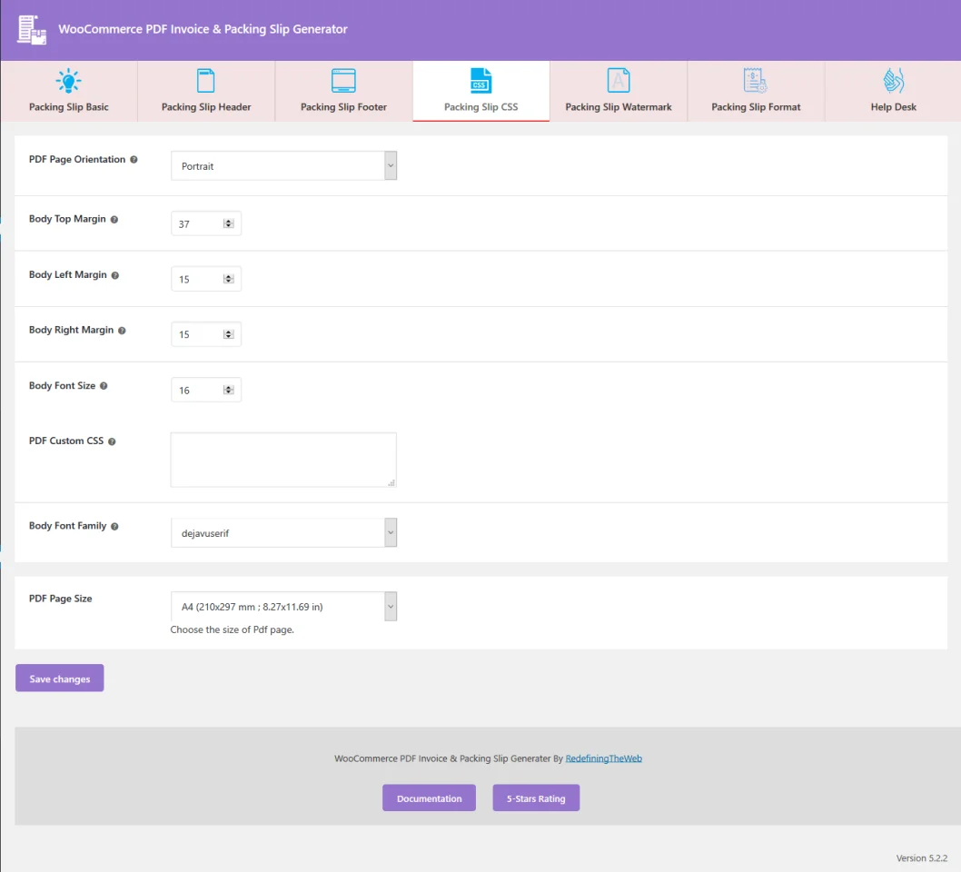 WooCommerce PDF Invoice & Packing Slip with Credit Note — screenshot 5
