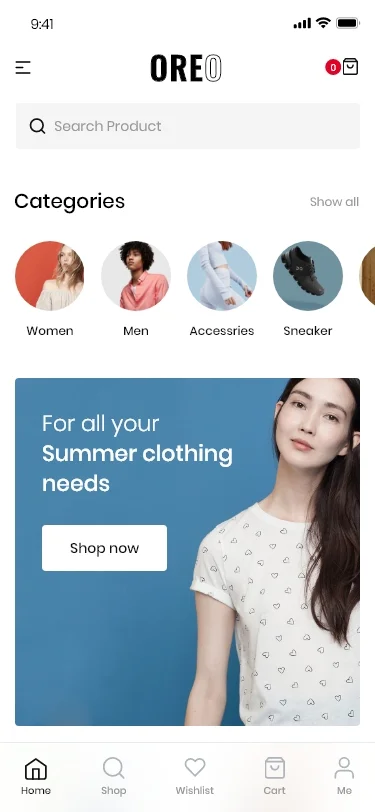 Oreo Fashion - Full React Native App for WooCommerce — screenshot 1