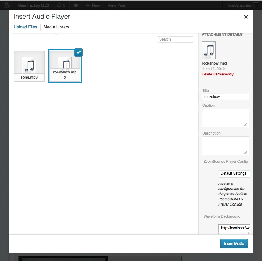 ZoomSounds - WordPress Wave Audio Player with Playlist — screenshot 2