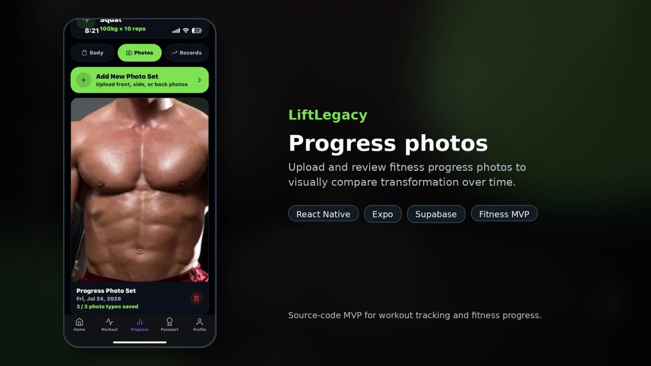 LiftLegacy React Native Fitness Tracker App MVP — screenshot 5
