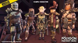 POLYGON Modular Fantasy Hero Characters - Low Poly 3D Art by Synty