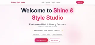 Shine & Style Elegant Next.js Template for Beauty Studios