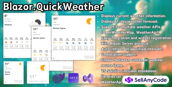 Blazor.QuickWeather - Real-Time Weather Widget for Blazor Server & .NET 8