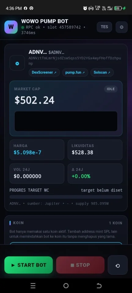 Crypto Volume & Market Cap Booster for Solana, Bas — screenshot 2