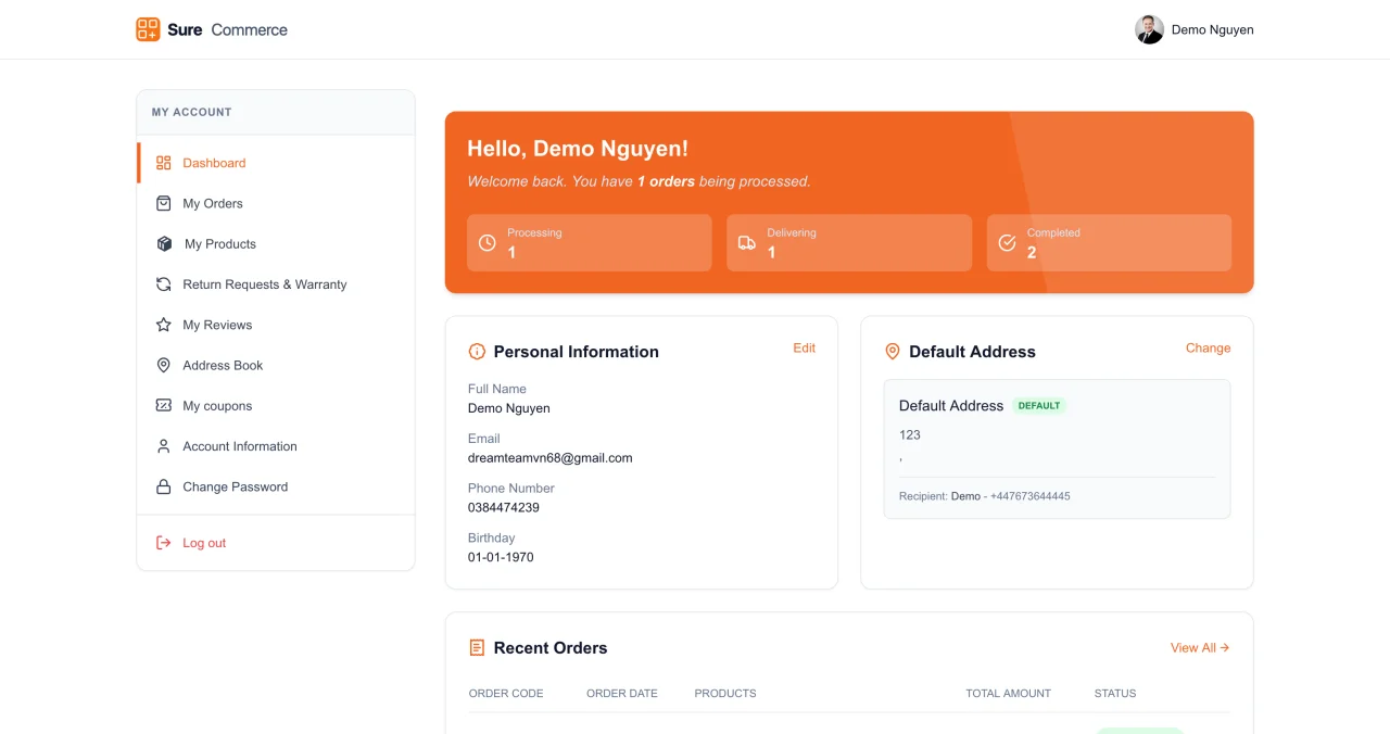 SureCommerce - eCommerce Platform & QR Warranty System — screenshot 5