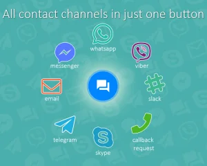 All in One Support Button + Callback Request. WhatsApp, Messenger, Telegram, LiveChat and More...