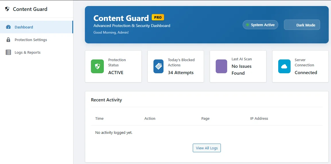 Content Guard - Ultimate WordPress Protection — screenshot 1