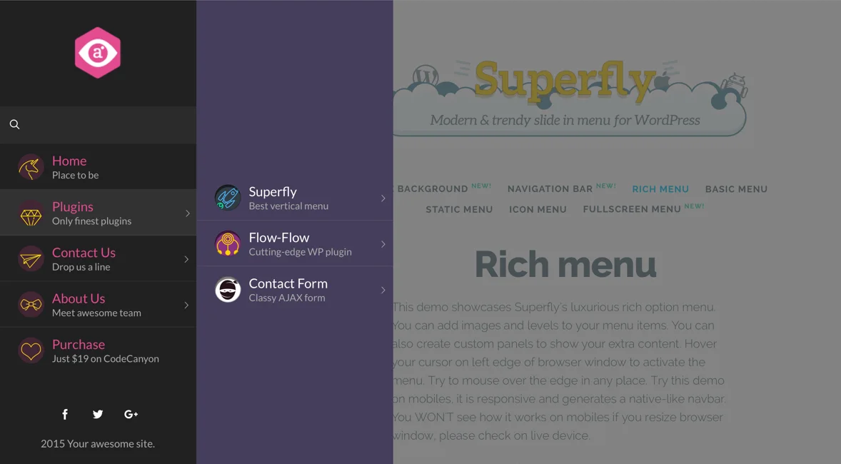 WordPress Menu Plugin — Superfly Responsive Menu — screenshot 2
