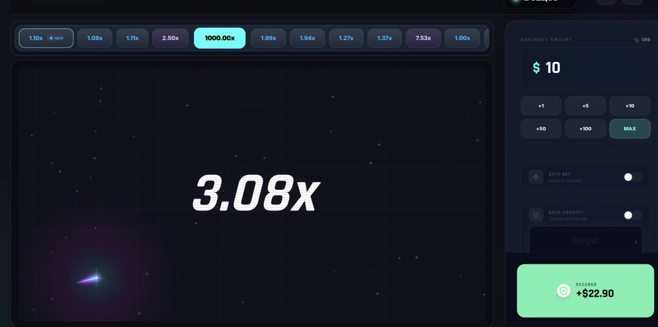Professional Crash Game Engine React 18, Vite & Tailwind CSS — screenshot 3