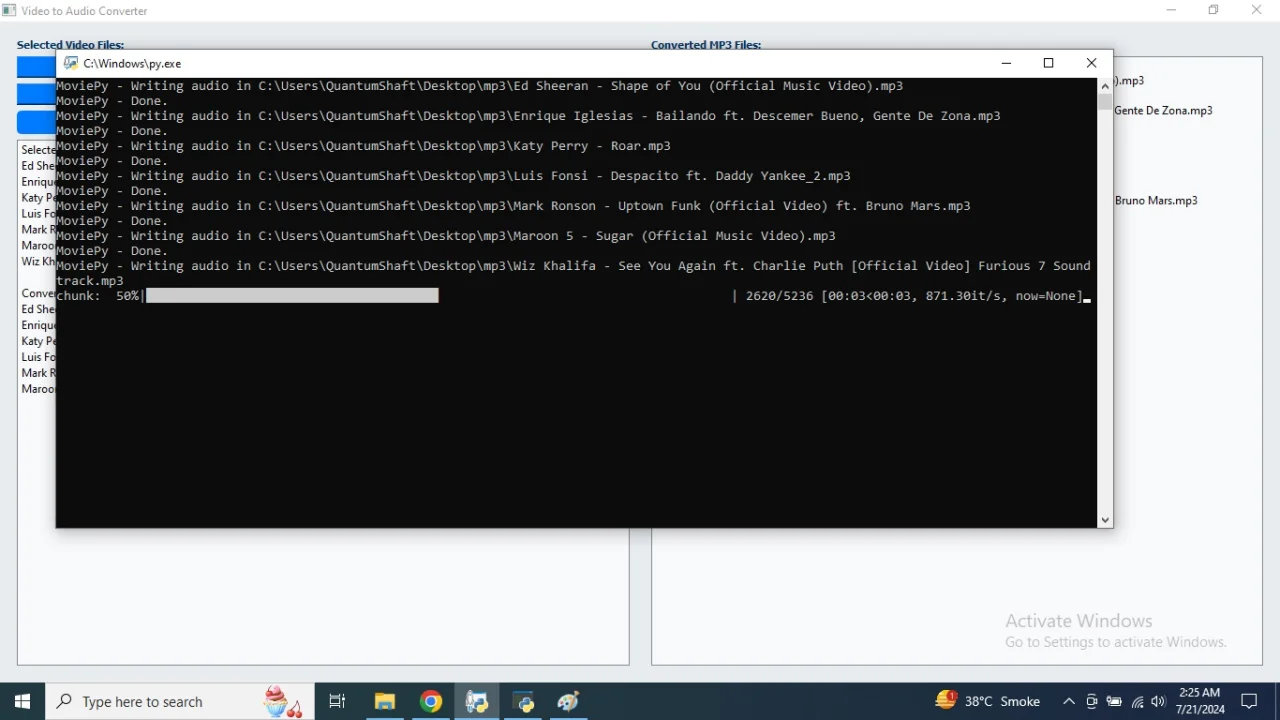Batch Videos to Audio Converter — screenshot 3