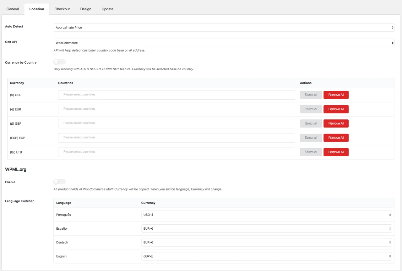 CURCY - WooCommerce Multi Currency - Currency Switcher — screenshot 5